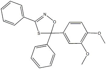 5-(3,4-dimethoxyphenyl)-3,5-diphenyl-1,4,2-oxathiazole 结构式