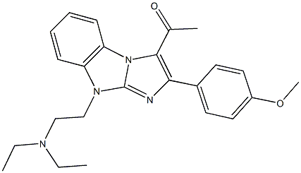 1-[9-[2-(diethylamino)ethyl]-2-(4-methoxyphenyl)-9H-imidazo[1,2-a]benzimidazol-3-yl]ethanone 结构式