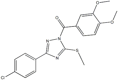 3-(4-chlorophenyl)-1-(3,4-dimethoxybenzoyl)-5-(methylthio)-1H-1,2,4-triazole 结构式