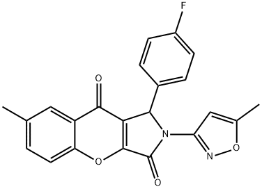 1-(4-fluorophenyl)-7-methyl-2-(5-methyl-3-isoxazolyl)-1,2-dihydrochromeno[2,3-c]pyrrole-3,9-dione 结构式