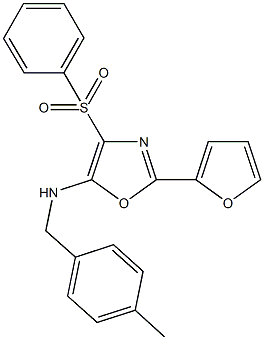 N-[2-(2-furyl)-4-(phenylsulfonyl)-1,3-oxazol-5-yl]-N-(4-methylbenzyl)amine 结构式