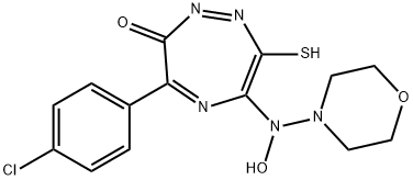 4-(4-chlorophenyl)-6-[hydroxy(4-morpholinyl)amino]-7-mercapto-3H-1,2,5-triazepin-3-one 结构式