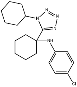 N-(4-chlorophenyl)-N-[1-(1-cyclohexyl-1H-tetraazol-5-yl)cyclohexyl]amine 结构式