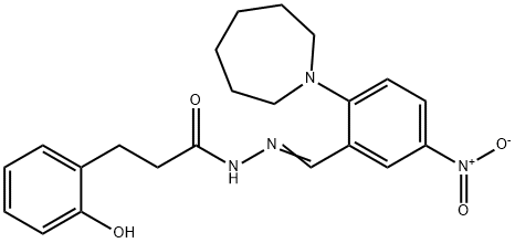 N'-{2-(1-azepanyl)-5-nitrobenzylidene}-3-(2-hydroxyphenyl)propanohydrazide 结构式