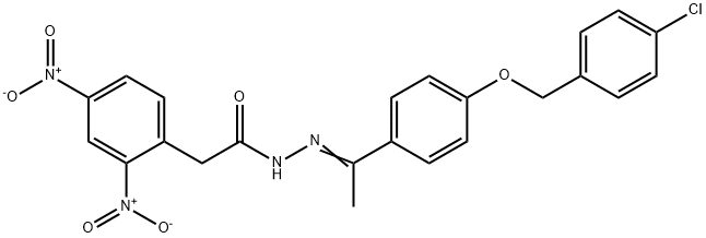 2-{2,4-dinitrophenyl}-N'-(1-{4-[(4-chlorobenzyl)oxy]phenyl}ethylidene)acetohydrazide 结构式