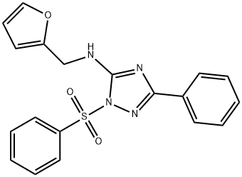 N-(2-furylmethyl)-N-[3-phenyl-1-(phenylsulfonyl)-1H-1,2,4-triazol-5-yl]amine 结构式