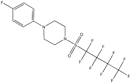1-(4-fluorophenyl)-4-[(1,1,2,2,3,3,4,4,4-nonafluorobutyl)sulfonyl]piperazine 结构式