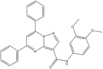 N-(3,4-dimethoxyphenyl)-5,7-diphenylpyrazolo[1,5-a]pyrimidine-3-carboxamide 结构式