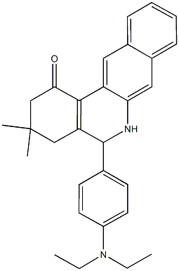 5-[4-(diethylamino)phenyl]-3,3-dimethyl-3,4,5,6-tetrahydrobenzo[b]phenanthridin-1(2H)-one 结构式