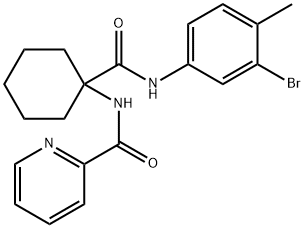 N-{1-[(3-bromo-4-methylanilino)carbonyl]cyclohexyl}-2-pyridinecarboxamide 结构式