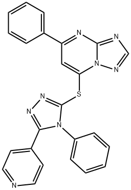 4-phenyl-5-(4-pyridinyl)-4H-1,2,4-triazol-3-yl 5-phenyl[1,2,4]triazolo[1,5-a]pyrimidin-7-yl sulfide 结构式