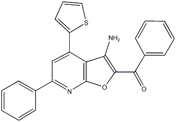 [3-amino-6-phenyl-4-(2-thienyl)furo[2,3-b]pyridin-2-yl](phenyl)methanone 结构式