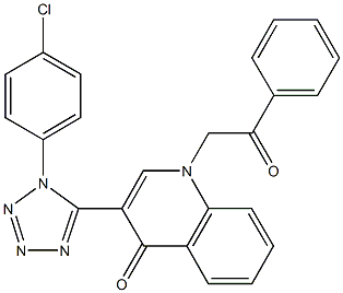 3-[1-(4-chlorophenyl)-1H-tetraazol-5-yl]-1-(2-oxo-2-phenylethyl)-4(1H)-quinolinone 结构式