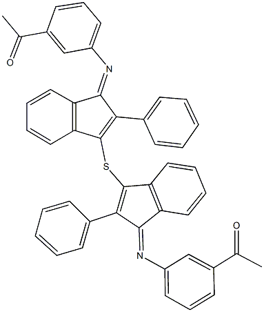 1-(3-{[3-({1-[(3-acetylphenyl)imino]-2-phenyl-1H-inden-3-yl}sulfanyl)-2-phenyl-1H-inden-1-ylidene]amino}phenyl)ethanone 结构式