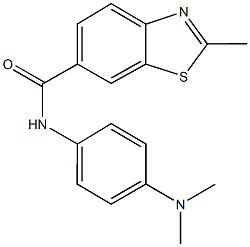 N-[4-(dimethylamino)phenyl]-2-methyl-1,3-benzothiazole-6-carboxamide 结构式