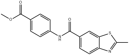 methyl 4-{[(2-methyl-1,3-benzothiazol-6-yl)carbonyl]amino}benzoate 结构式