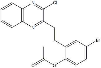 4-bromo-2-[2-(3-chloro-2-quinoxalinyl)vinyl]phenyl acetate 结构式