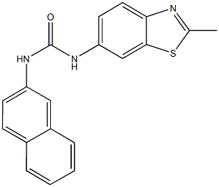 N-(2-methyl-1,3-benzothiazol-6-yl)-N'-(2-naphthyl)urea 结构式