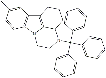 8-methyl-3-trityl-2,3,3a,4,5,6-hexahydro-1H-pyrazino[3,2,1-jk]carbazole 结构式