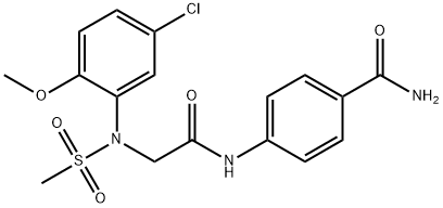 4-({[5-chloro-2-methoxy(methylsulfonyl)anilino]acetyl}amino)benzamide 结构式