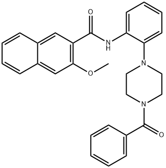 N-[2-(4-benzoyl-1-piperazinyl)phenyl]-3-methoxy-2-naphthamide 结构式