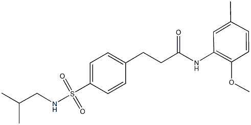 3-{4-[(isobutylamino)sulfonyl]phenyl}-N-(2-methoxy-5-methylphenyl)propanamide 结构式