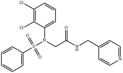 2-[2,3-dichloro(phenylsulfonyl)anilino]-N-(4-pyridinylmethyl)acetamide 结构式
