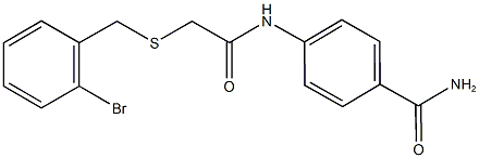 4-({[(2-bromobenzyl)sulfanyl]acetyl}amino)benzamide 结构式