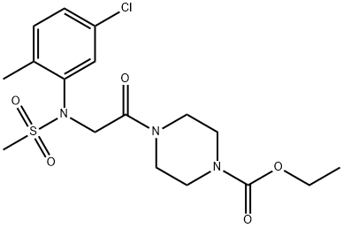 ethyl 4-{[5-chloro-2-methyl(methylsulfonyl)anilino]acetyl}-1-piperazinecarboxylate 结构式