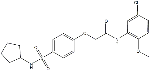 N-(5-chloro-2-methoxyphenyl)-2-{4-[(cyclopentylamino)sulfonyl]phenoxy}acetamide 结构式