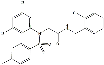N-(2-chlorobenzyl)-2-{3,5-dichloro[(4-methylphenyl)sulfonyl]anilino}acetamide 结构式