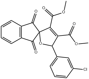 dimethyl 2-(3-chlorophenyl)-2,5-dihydro-1',3'(2'H)-dioxospiro[furan-5,2'-(1'H)-indene]-3,4-dicarboxylate 结构式