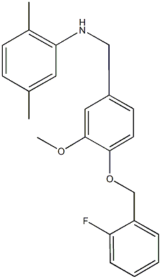 N-(2,5-dimethylphenyl)-N-{4-[(2-fluorobenzyl)oxy]-3-methoxybenzyl}amine 结构式