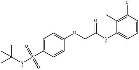 2-{4-[(tert-butylamino)sulfonyl]phenoxy}-N-(3-chloro-2-methylphenyl)acetamide 结构式