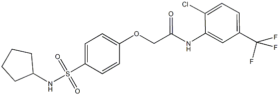 N-[2-chloro-5-(trifluoromethyl)phenyl]-2-{4-[(cyclopentylamino)sulfonyl]phenoxy}acetamide 结构式