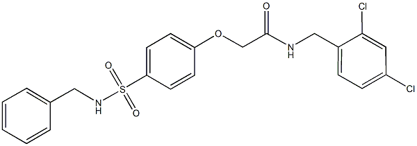 2-{4-[(benzylamino)sulfonyl]phenoxy}-N-(2,4-dichlorobenzyl)acetamide 结构式