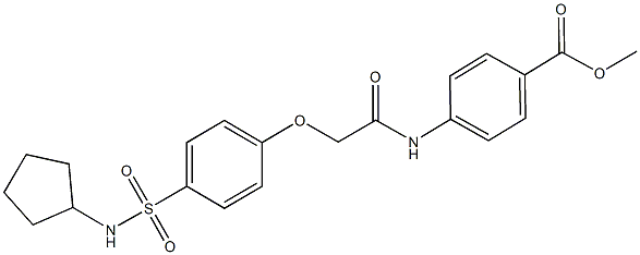 methyl 4-[({4-[(cyclopentylamino)sulfonyl]phenoxy}acetyl)amino]benzoate 结构式