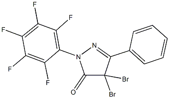 4,4-dibromo-2-(2,3,4,5,6-pentafluorophenyl)-5-phenyl-2,4-dihydro-3H-pyrazol-3-one 结构式