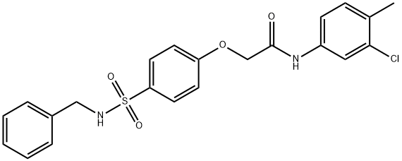 2-{4-[(benzylamino)sulfonyl]phenoxy}-N-(3-chloro-4-methylphenyl)acetamide 结构式