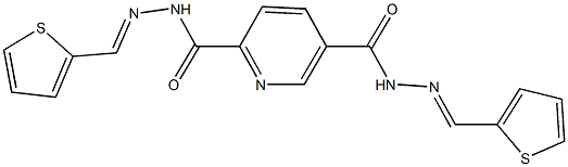 N'~2~,N'~5~-bis(2-thienylmethylene)-2,5-pyridinedicarbohydrazide 结构式