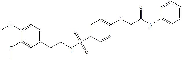 2-[4-({[2-(3,4-dimethoxyphenyl)ethyl]amino}sulfonyl)phenoxy]-N-phenylacetamide 结构式