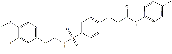 2-[4-({[2-(3,4-dimethoxyphenyl)ethyl]amino}sulfonyl)phenoxy]-N-(4-methylphenyl)acetamide 结构式