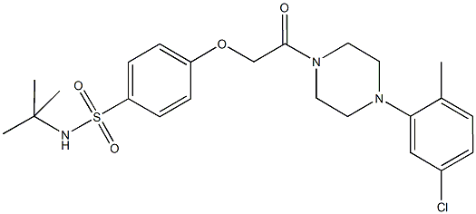 N-(tert-butyl)-4-{2-[4-(5-chloro-2-methylphenyl)-1-piperazinyl]-2-oxoethoxy}benzenesulfonamide 结构式