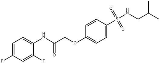 N-(2,4-difluorophenyl)-2-{4-[(isobutylamino)sulfonyl]phenoxy}acetamide 结构式