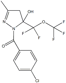 1-(4-chlorobenzoyl)-5-[difluoro(trifluoromethoxy)methyl]-3-methyl-4,5-dihydro-1H-pyrazol-5-ol 结构式