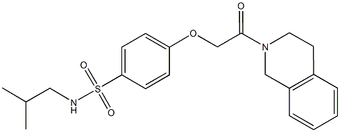 4-[2-(3,4-dihydro-2(1H)-isoquinolinyl)-2-oxoethoxy]-N-isobutylbenzenesulfonamide 结构式