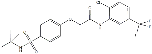 2-{4-[(tert-butylamino)sulfonyl]phenoxy}-N-[2-chloro-5-(trifluoromethyl)phenyl]acetamide 结构式