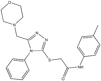 N-(4-methylphenyl)-2-{[5-(4-morpholinylmethyl)-4-phenyl-4H-1,2,4-triazol-3-yl]sulfanyl}acetamide 结构式