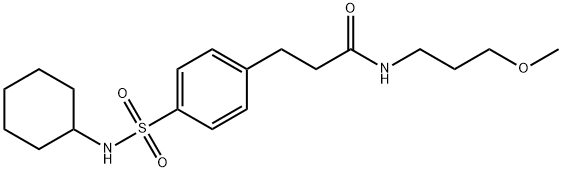 3-{4-[(cyclohexylamino)sulfonyl]phenyl}-N-(3-methoxypropyl)propanamide 结构式