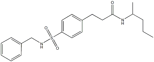 3-{4-[(benzylamino)sulfonyl]phenyl}-N-(1-methylbutyl)propanamide 结构式